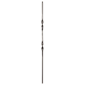 Ribbon Series 1/2"Square x 44"H Double Ribbon Hollow Iron Baluster (9011RS) - Stair Parts USA