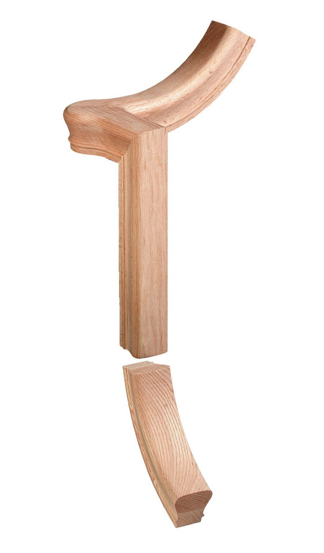 Right Hand Gooseneck Up Easing w/Cap Fitting for 6010 Handrail (7065 - 2) - Stair Parts USA