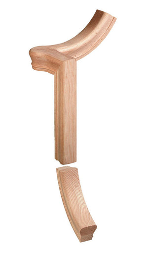 Right Hand Gooseneck Up Easing w/Cap Fitting for 6710 Handrail (7765) - Stair Parts USA