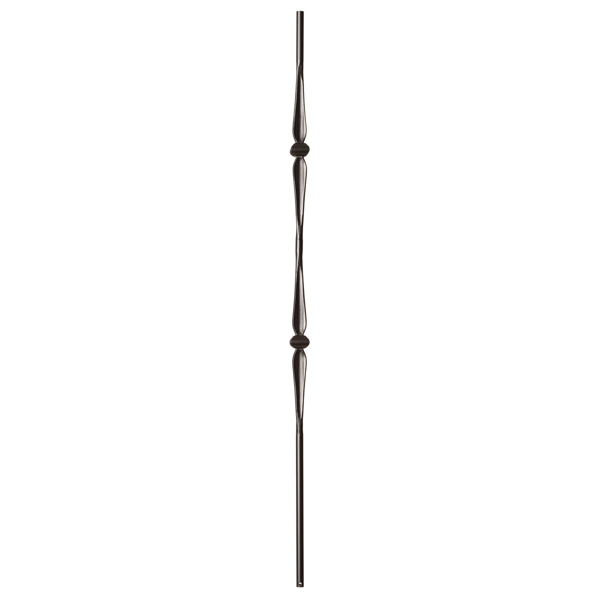 Round Series 9/16" Dia. x 44"H Double Knuckle w/ Round Spoon Hollow Iron Baluster (9070RB) - Stair Parts USA
