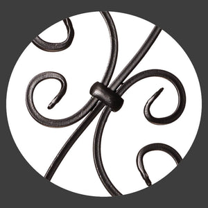 Scroll Series 1/2" Square x 44"H Small S Scroll (5 - 3/8" x 16") Hollow Iron Baluster (9008) - Stair Parts USA