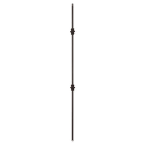 Shape Series 1/2" Square x 44"H Double Knuckle Hollow Iron Baluster (9007) - Stair Parts USA