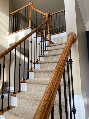 Shape Series 1/2" Square x 44"H Double Knuckle Hollow Iron Baluster (9007) - Stair Parts USA