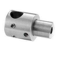 Stainless Solid Bar Holder w/ ID for 1 - 2/3" Newel Post - Stair Parts USA