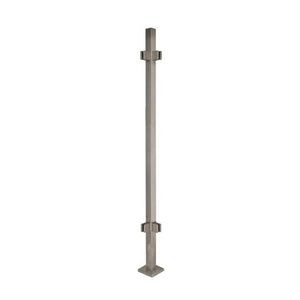 Stainless Steel 1 - 9/16" Square 90 - Degree Corner Glass Clamp Newel Post (EQ64004P90) - Stair Parts USA