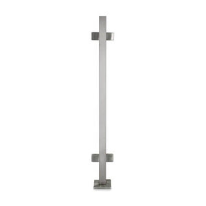 Stainless Steel 1 - 9/16" Square Double Side Glass Clamp Newel Post (EQ64004P) - Stair Parts USA