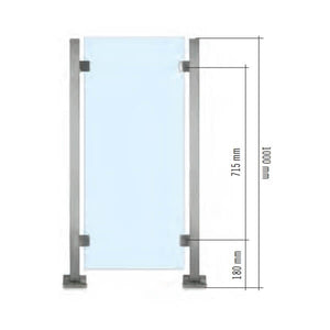 Stainless Steel 1 - 9/16" Square Glass Clamp Newel Post (EQ64002P) - Stair Parts USA
