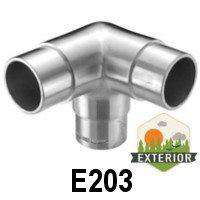 Stainless Steel 3 - Way Corner Fitting for 1 2/3" Handrail (E203) - Stair Parts USA