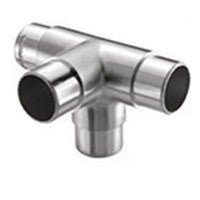 Stainless Steel 4 - Way Corner Fitting for 1 - 2/3" Handrail (E2035) - Stair Parts USA
