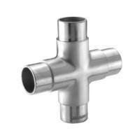 Stainless Steel 4 - Way Cross Fitting for 1 - 2/3" Handrail (E2045) - Stair Parts USA