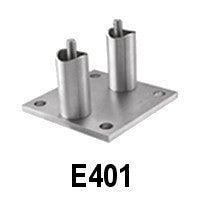 Stainless Steel Anchorage / 3-15/16" x 3-15/16" x 15/64" for Tube 1 2/3" Dia., Square Wall Plate (E401-304, E401)