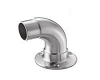 Curved Elbow with Mounting Plate for E001 Tubular Stainless Steel Handrail / 1 2/3&quot; Dia. x 5/64&quot; (E4561)