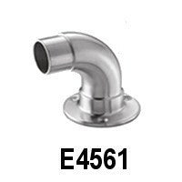 Curved Elbow with Mounting Plate for E001 Tubular Stainless Steel Handrail / 1 2/3&quot; Dia. x 5/64&quot; (E4561)