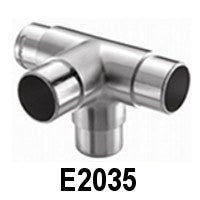 Stainless Steel 4-Way Corner Fitting for 1-2/3&quot; Handrail (E2035)