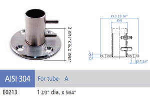Stainless Steel Disc 3 - 15/16" Dia. x 15/64" 4 Holes 7/16" Dia., For Tube 1 2/3" Dia. x 5/64" (E0213) - Stair Parts USA