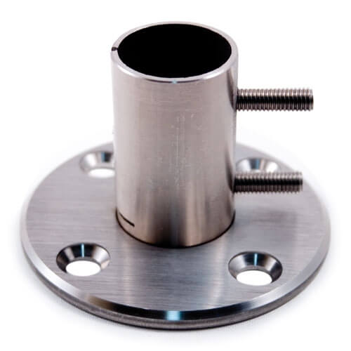 Stainless Steel Disc 3 - 15/16&quot; Dia. x 15/64&quot; 4 Holes 7/16&quot; Dia., For Tube 1 2/3&quot; Dia. x 5/64&quot; (E0213) - Stair Parts USA