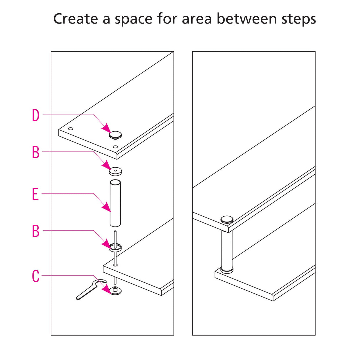Stainless Steel End Cap for Floating Steps and 1 - 2/3&quot; Round Stainless Steel Tube (ES32020) - Stair Parts USA
