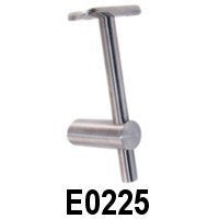 Stainless Steel Handrail Support / 4-59/64", With Rigid Mounting Plate and Screws, For 1-2/3" dia. Tubular handrail, Adjustable in Height (E0225, E0226)