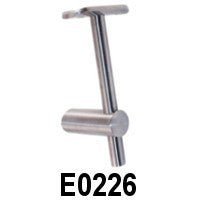 Stainless Steel Handrail Support / 4 - 59/64&quot;, With Rigid Mounting Plate and Screws, For 1 - 2/3&quot; dia. Tubular handrail, Adjustable in Height (E0225, E0226) - Stair Parts USA