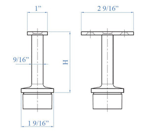 Stainless Steel Handrail Support for 1 - 14/25" Square Tube - Flat (E037310) - Stair Parts USA