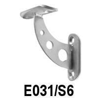 Stainless Steel Rigid 2 9/32" x 4 1/8" Handrail Support With Mounting Plate for Tube 1 2/3" Dia. (E031-S6)
