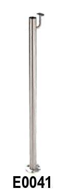 Stainless Steel Newel Post 1 - 2/3&quot; with Flange Canopy and Integrated Handrail Bracket - Stair Parts USA