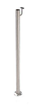 Stainless Steel Newel Post 1-2/3" with Flange Canopy and Integrated Handrail Bracket