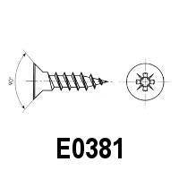 Stainless Steel Screw Crossed Recessed Countersunk Flat Head 25/32" Flat Head Screw for Wood (E0381, E0382)