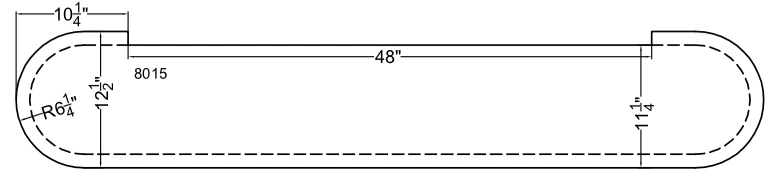 Standard 11 - 1/2&quot; Starting Step w/10 - 1/4&quot; Radius Returns (8010/8015) - Stair Parts USA