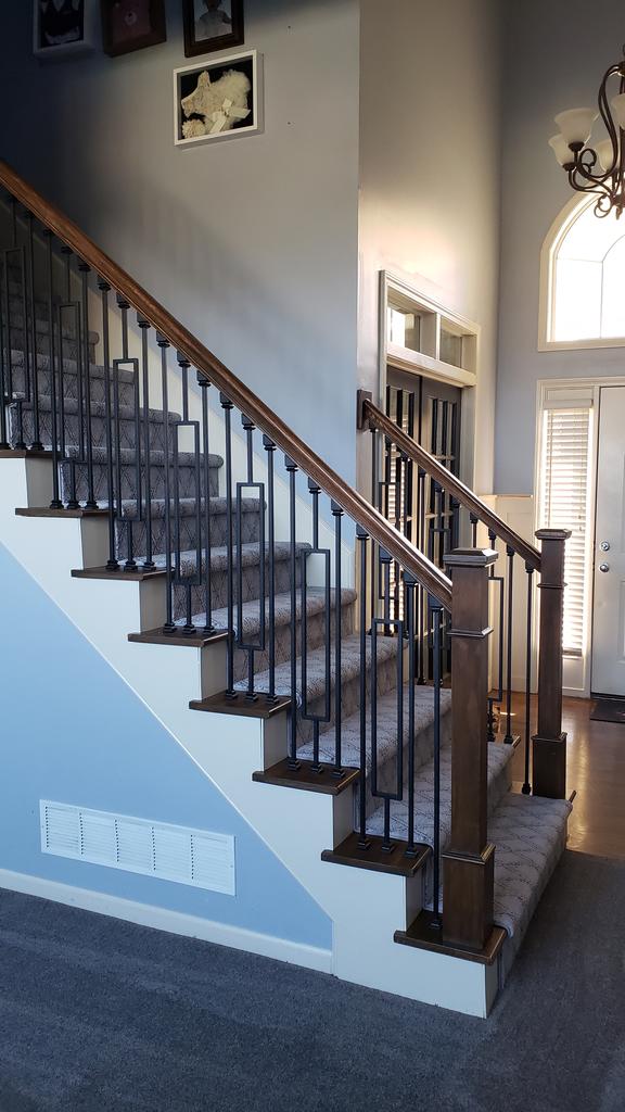 Straight Series 1/2&quot; Square x 44&quot;H Hollow Iron Baluster (9000) - Stair Parts USA