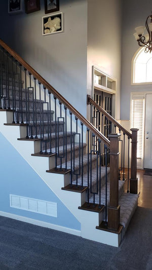 Straight Series 1/2" Square x 44"H Hollow Iron Baluster (9000) - Stair Parts USA