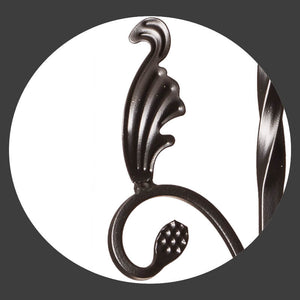 Twist Series 1/2" Square x 44"H / Double Twist with Leaves / Hollow Iron Baluster (9005) - Stair Parts USA