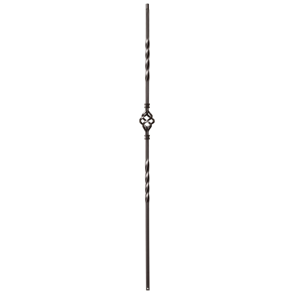 Twist Series 1/2&quot; Square x 44&quot;H Single Basket, Double Twist Hollow Iron Baluster (9003) - Stair Parts USA