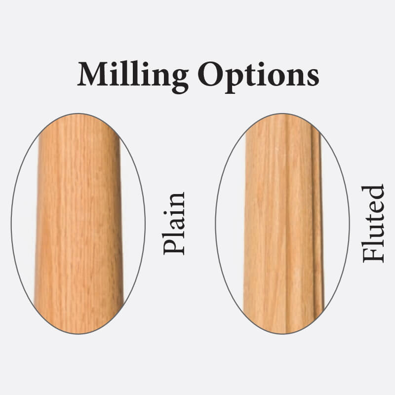 Utah 1 - 1/4&quot; 2215 Elegant Rise Pin Top Baluster (Plain or Fluted) - Stair Parts USA