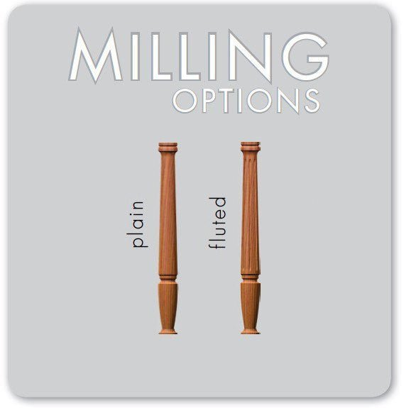 Utah 1 - 1/4&quot; 5311 - 125 Elegant Rise Pin Top Baluster (Plain or Fluted) - Stair Parts USA