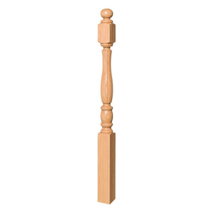 Utah 3 - 1/2" 5548F Short Block FLUTED Turned Newel (48" or 60") - Stair Parts USA
