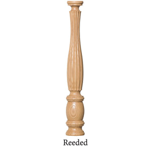 Utah 3 - 1/2" 5548R Short Block REEDED Turned Newel (48" or 60") - Stair Parts USA