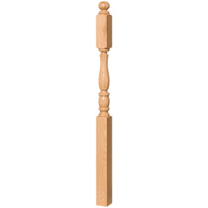 Utah 3 - 1/2" x 60" 5545 Long Block Turned Newel w/Ball Top (Plain, Fluted, Reeded) - Stair Parts USA