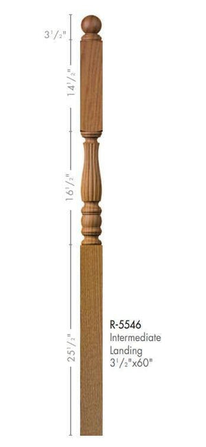 Utah 3 - 1/2" x 60" 5546 Long Block Turned Newel - Stair Parts USA