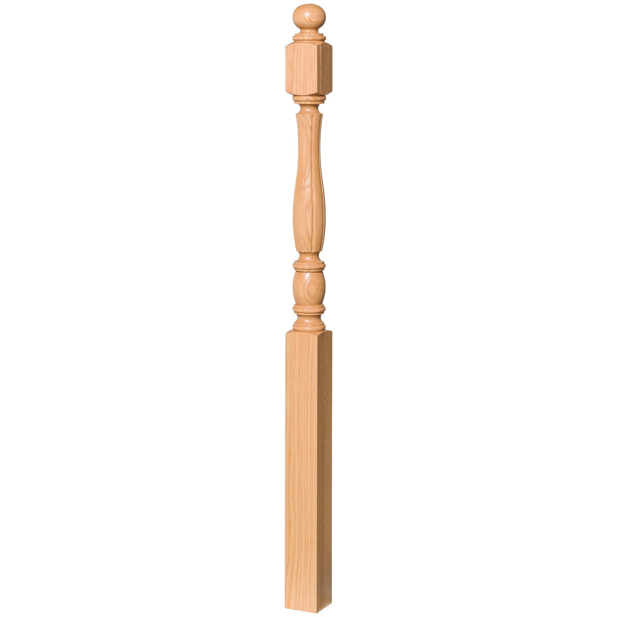 Utah 3&quot; 5748F Short Block Fluted Turned Newel (48&quot; or 60&quot;) - Stair Parts USA