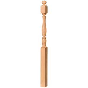Utah 3" 5748F Short Block Fluted Turned Newel (48" or 60") - Stair Parts USA