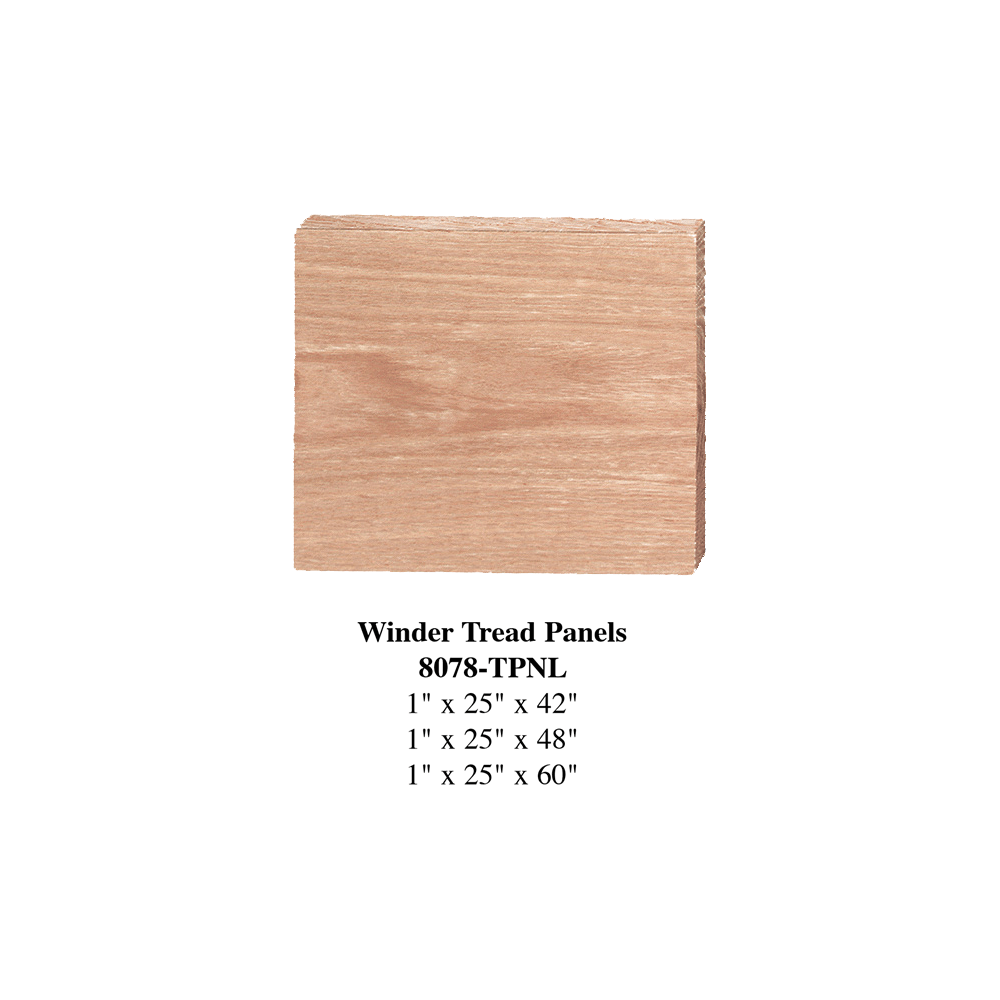 WINDER TREAD: 25&quot; x 1&quot; Stair Tread (8078 - TPNL) - Stair Parts USA